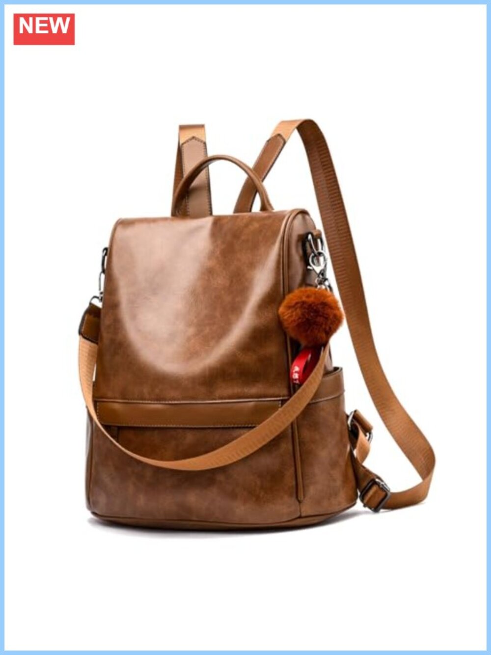 PU Leather Backpack Purse Anti-Theft Convertible Shoulder Bag Travel Daypack